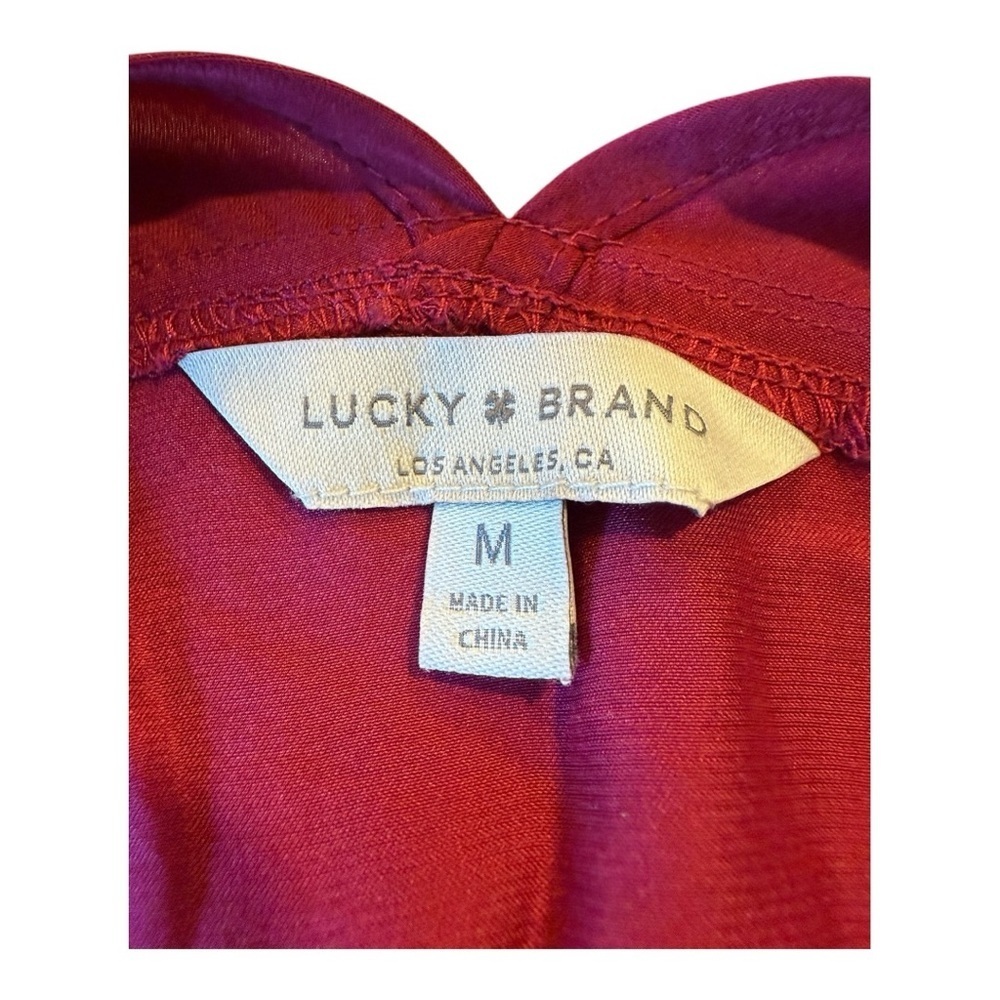 Lucky Brand Women's Berry Tie-Front V-Neck Blouse - Picture 11 of 13